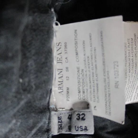 Armani Jeans Womens 32 Gray Denim Chino Slit Pockets Giorgi Comfort Fabric - Picture 8 of 16